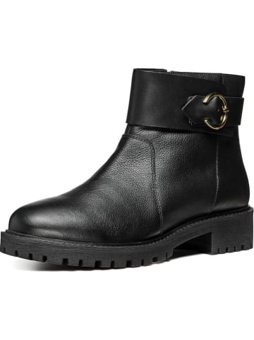Geox Leren enkelboots "Hoara" zwart