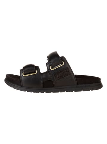 WODEN Leren slippers zwart