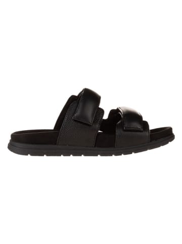 WODEN Leren slippers zwart