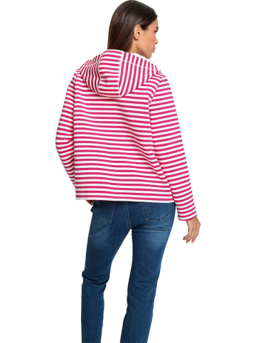 Heine Sweatjacke in Pink/ Weiß