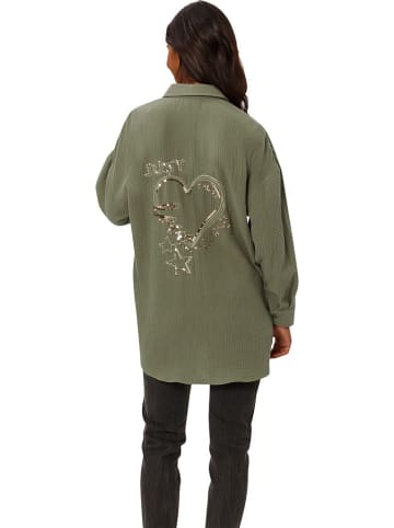 Heine Musselinbluse in Khaki