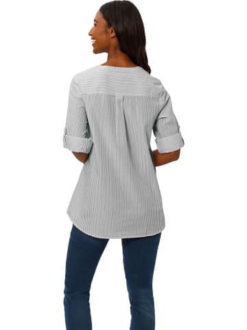 Heine Bluse in Grau/ Weiß