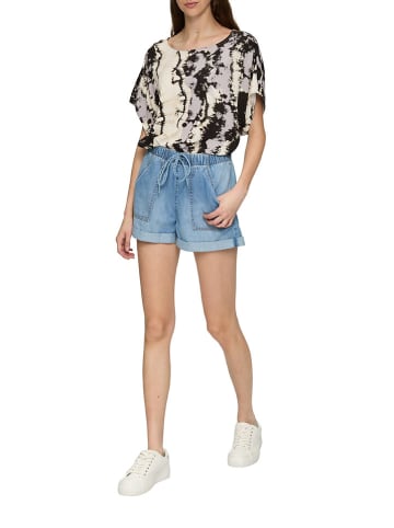 QS by S. Oliver Bluse in Lila/ Beige/ Schwarz