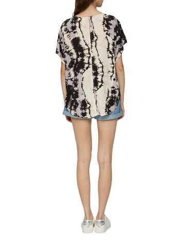 QS by S. Oliver Bluse in Lila/ Beige/ Schwarz