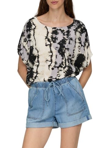 QS by S. Oliver Bluse in Lila/ Beige/ Schwarz