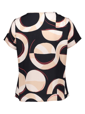 s.Oliver BLACK LABEL Bluse in Schwarz/ Beige/ Rot
