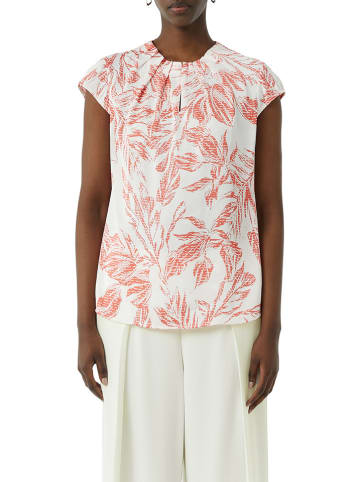 comma Bluse in Weiß/ Pink