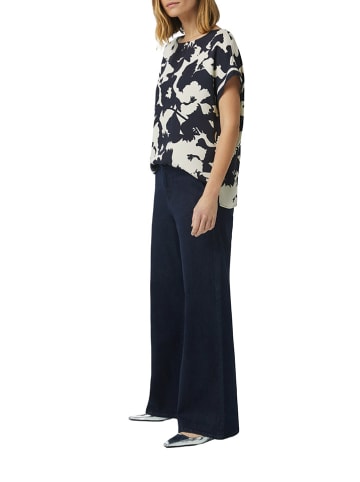 comma Bluse in Schwarz/ Beige