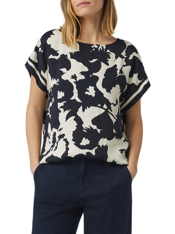 comma Bluse in Schwarz/ Beige