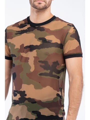 Moschino Koszulka w kolorze jasnobrązowo-brązowo-oliwkowym