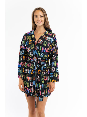 Moschino Szlafrok w kolorze czarnym ze wzorem