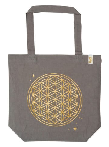 moses. Boodschappentas "Omm for you" grijs - (B)37 x (H)38 x (D)13 cm