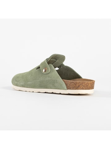 Blue Bay Leren slippers "Menthe" groen