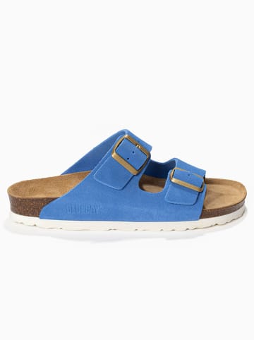 Bluebay Leder-Pantoletten "Aristote" in Hellblau