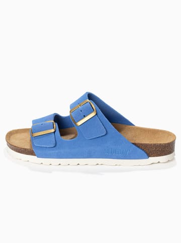 Bluebay Leder-Pantoletten "Aristote" in Hellblau