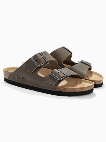 Bluebay Leren slippers "Aristote" beige/grijs