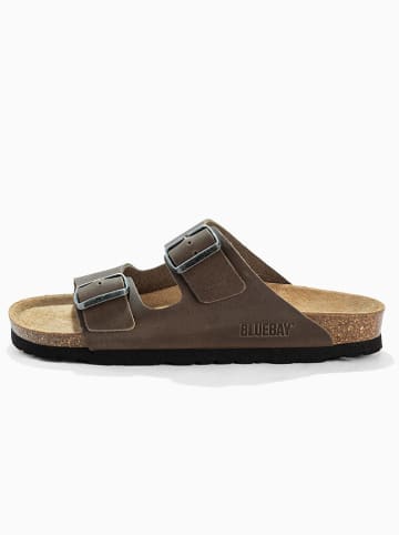Bluebay Leren slippers "Aristote" beige/grijs