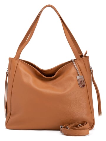 Lucca Baldi Leder-Shopper "Fiesole" in Cognac - (B)34 x (H)29 x (T)15 cm