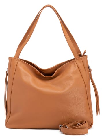 Lucca Baldi Leder-Shopper "Fiesole" in Cognac - (B)34 x (H)29 x (T)15 cm