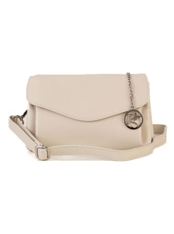 Pia Sassi Leder-Umhängetasche "Corno Baitone" in Creme - (B)24 x (H)14 x (T)10 cm