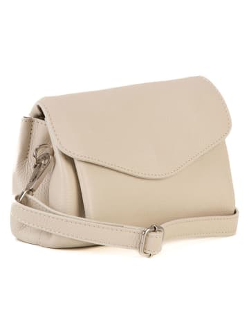 Pia Sassi Leder-Umhängetasche "Corno Baitone" in Creme - (B)24 x (H)14 x (T)10 cm