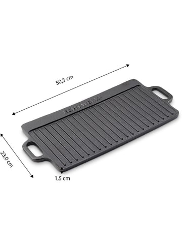 Echtwerk Grillplatte in Schwarz - (L)50,5 x (B)23 cm