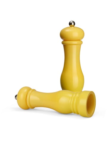 Echtwerk 2-delige set: zout- & pepermolen geel - (H)21 x Ø 6 cm