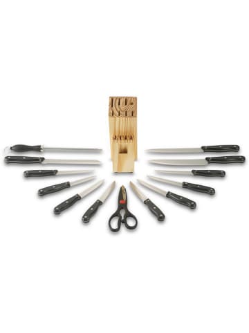 Echtwerk 14-delige keukenmessenset "Basic" zwart/beige