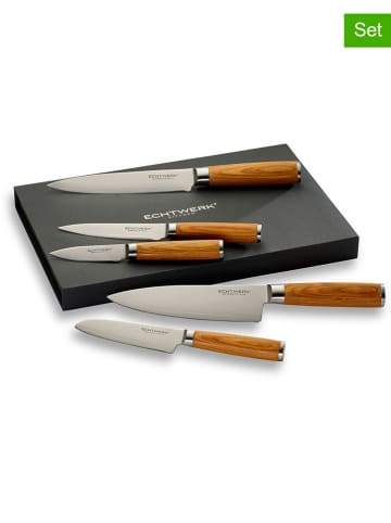 Echtwerk 5tlg. Küchenmesser-Set in Hellbraun