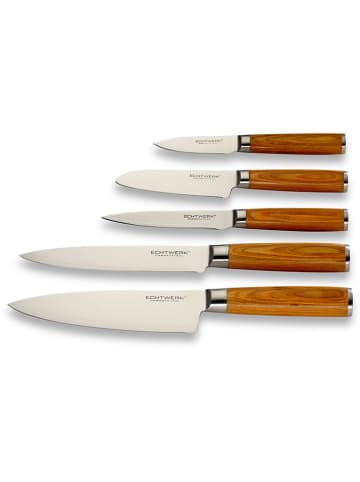 Echtwerk 5tlg. Küchenmesser-Set in Hellbraun