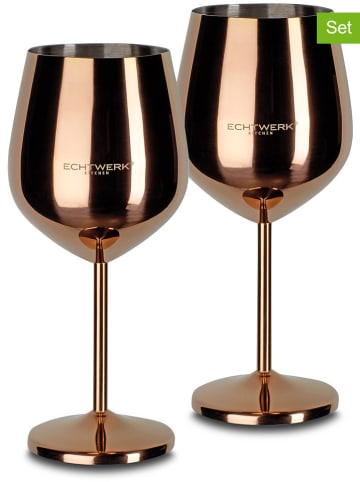 Echtwerk 2-delige set: wijnglazen koperkleurig - 500 ml