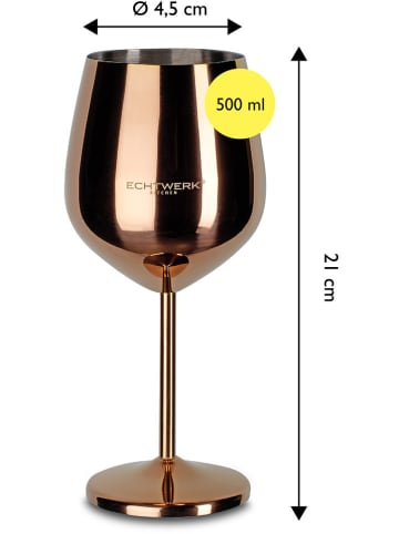 Echtwerk 6-delige set: wijnglazen koperkleurig - 500 ml
