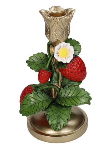 Kersten Kerzenhalter ''Strawberry'' in Gold/ Rot/ Grün - (H)20 x Ø 11 cm