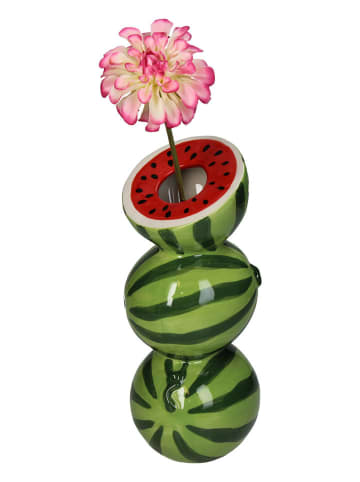 Kersten Vase ''Watermelon'' in Grün/ Rot - (B)9,7 x (H)21,7 x (T)9,5 cm
