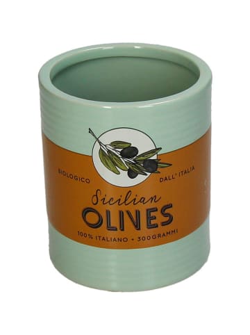 Kersten Blumentopf ''Olives'' in Grau/ Orange - (H)13,3 x Ø 11 cm