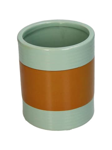 Kersten Bloempot "Olives" grijs/oranje - (H)13,3 x Ø 11 cm
