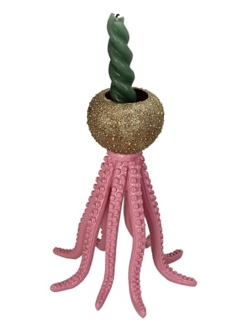 Kersten Kaarshouder "Octopus" lichtroze/goudkleurig - (H)20 x Ø 16 cm