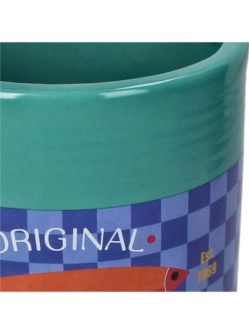 Kersten Blumentopf ''Mackerel'' in Grün/ Blau - (H)15,5 x Ø 13 cm