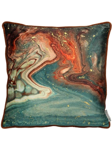 Kersten Kussen "Agate" turquoise/okergeel - (L)45 x (B)45 cm