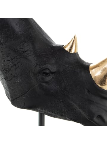 Amadeus Deco-object "Rhinoceros" zwart/goudkleurig - (H)18 cm