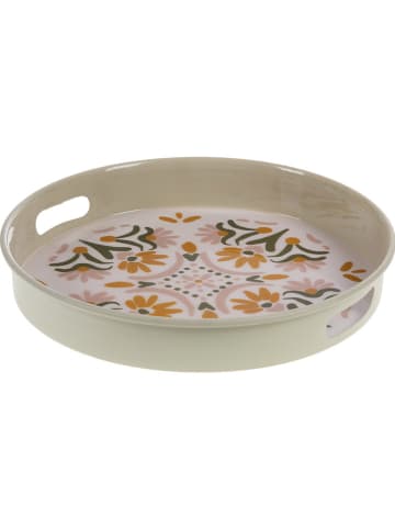 Amadeus Serveerdienblad "Leane" crème/lichtroze/oranje - Ø 32 cm