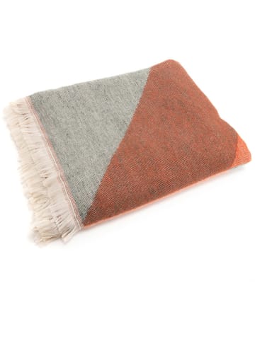 Amadeus Plaid "Alice" in Grau/ Orange - (L)170 x (B)130 cm