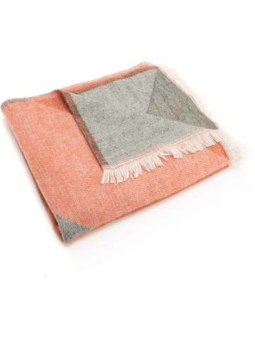 Amadeus Plaid "Alice" in Grau/ Orange - (L)170 x (B)130 cm