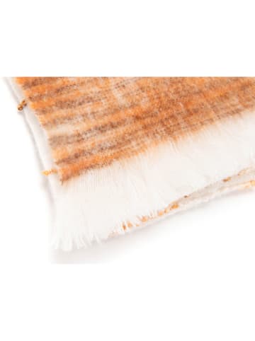 Amadeus Plaid "Ecochic" in Weiß/ Orange - (L)170 x (B)130 cm