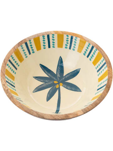 Amadeus Saladekom "Florida" crème/blauw/geel - Ø 35 cm