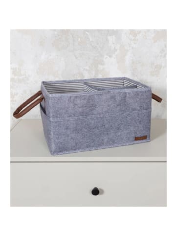Coin de Pierre Aufbewahrungskorb in Grau - (B)30 x (H)20 x (T)18 cm