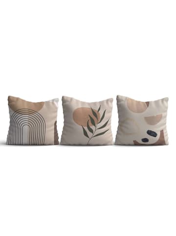 Coin de Pierre 3er-Set: Kissenhüllen in Beige/ Creme - (L)43 x (B)43 cm