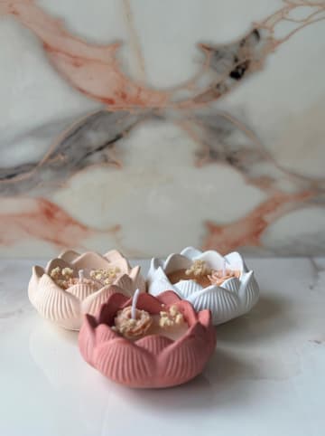 Coin de Pierre 3-delige set: kaarsen beige/rood/wit - 3x 210 g