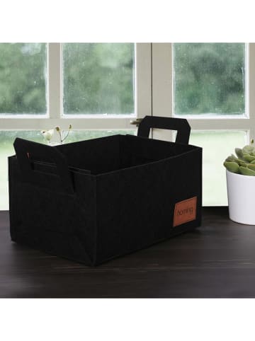 Coin de Pierre Aufbewahrungskorb in Schwarz - (B)30 x (H)20 x (T)15 cm