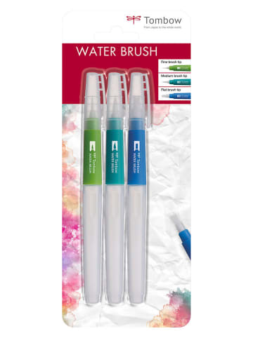 Tombow Wassertankpinsel in Blau/ Grün - 3 Stück